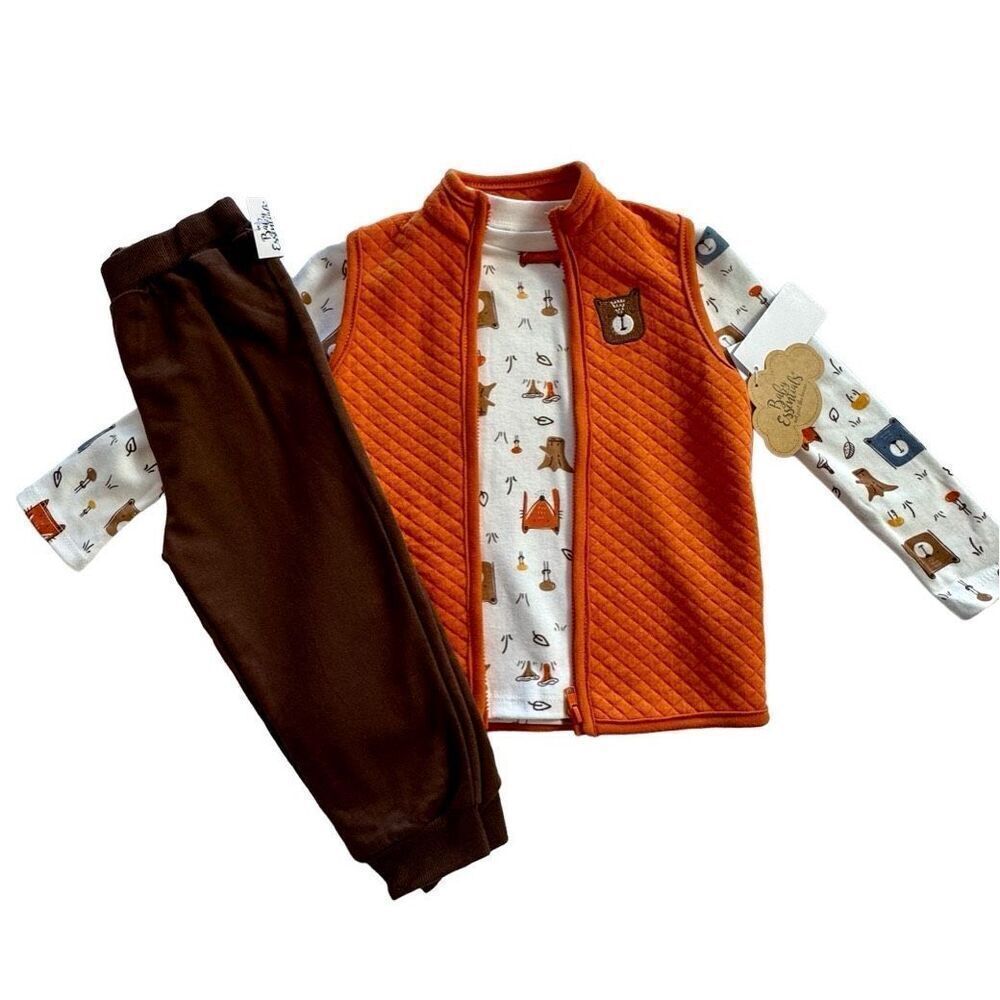 Baby Essentials 24M Baby Boys 3-pc. Fox Vest Set